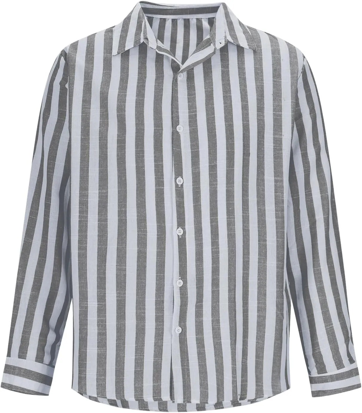 Mens Linen Striped Button Down Shirts Casual Beach Long Sleeve Collar Top Shirts Summer Fall 2024 Fashion Shirt