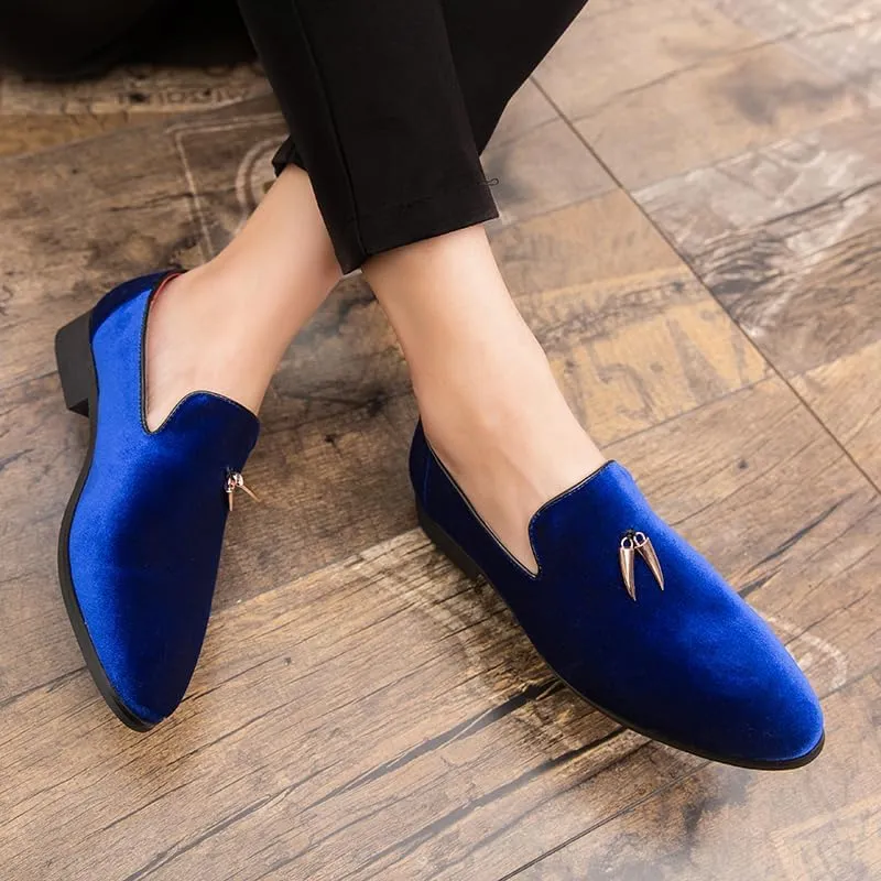 Men's Luxury Penny Loafer Slip-On Velvet Shoes Party Dancing Shoes Suede Wedding Shoes Smoking Slipper Plus Size 38-46
