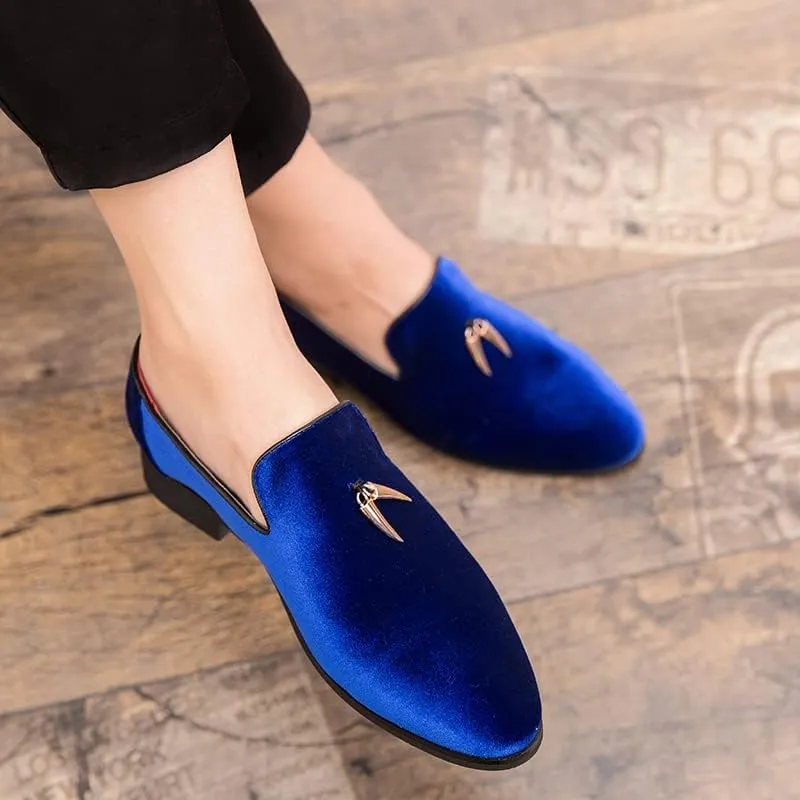Men's Luxury Penny Loafer Slip-On Velvet Shoes Party Dancing Shoes Suede Wedding Shoes Smoking Slipper Plus Size 38-46