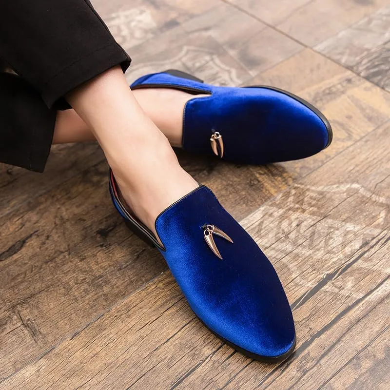 Men's Luxury Penny Loafer Slip-On Velvet Shoes Party Dancing Shoes Suede Wedding Shoes Smoking Slipper Plus Size 38-46