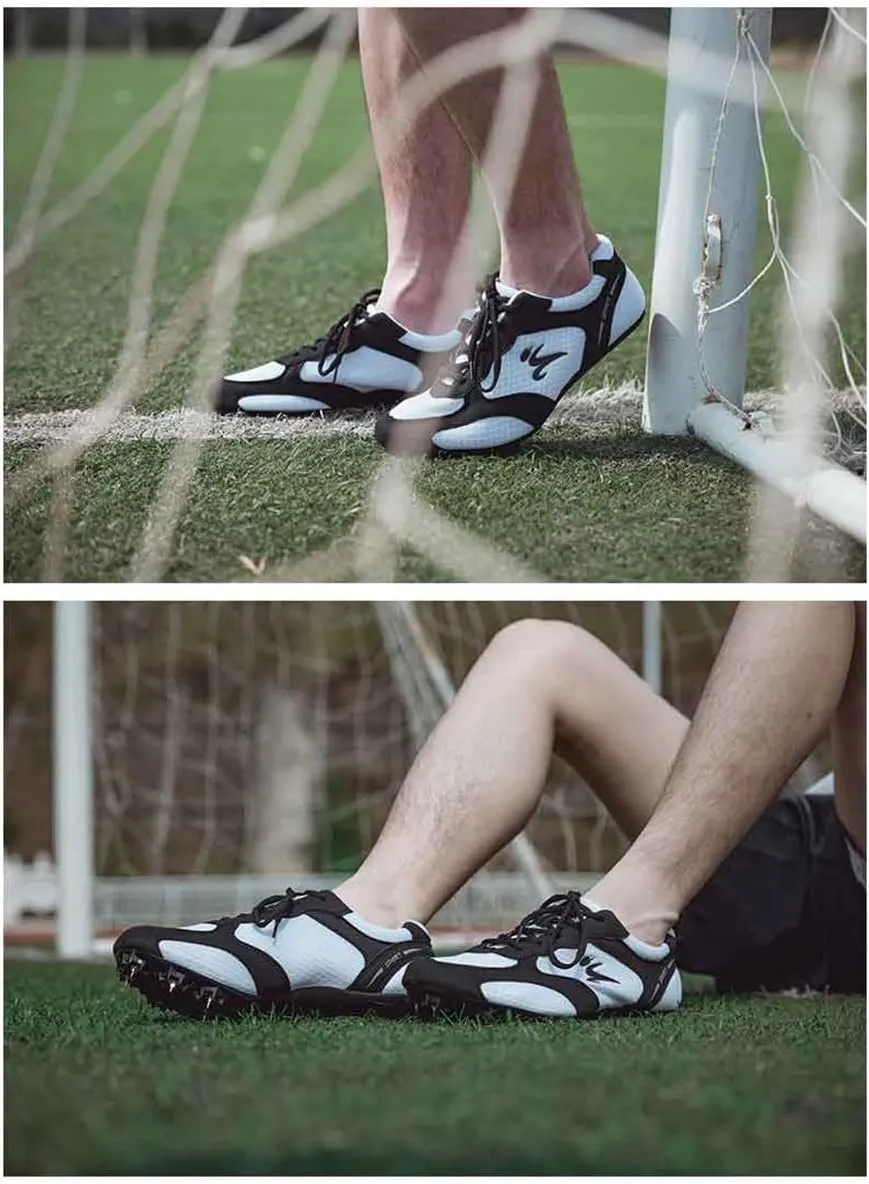Mens Womens Athletics Racing Running Spikes Shoes, Track and Field Sneaker for Jumping Hurdling Competition Boys Girls