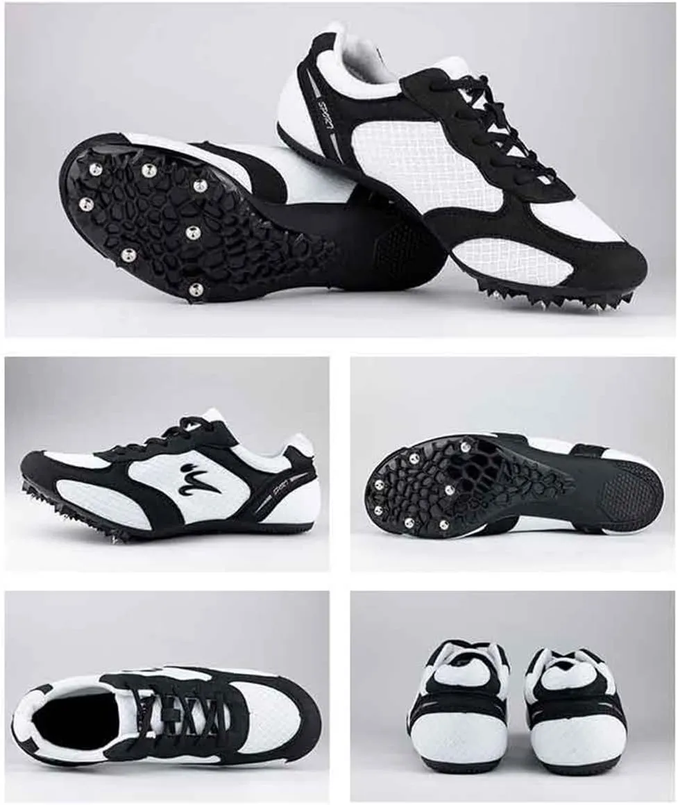 Mens Womens Athletics Racing Running Spikes Shoes, Track and Field Sneaker for Jumping Hurdling Competition Boys Girls