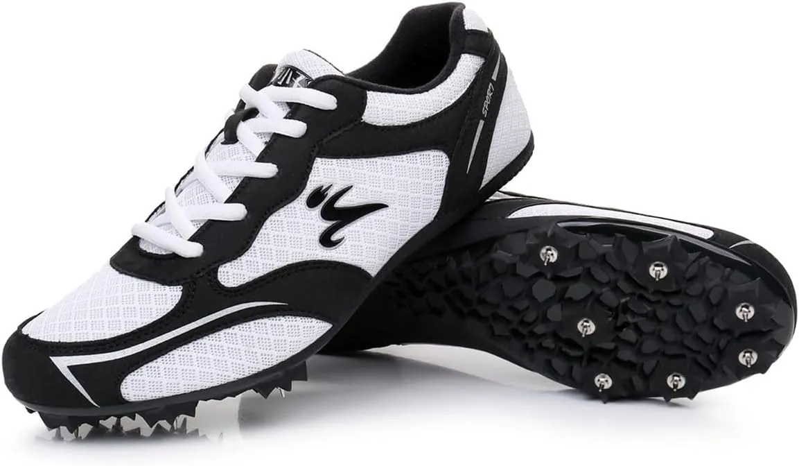 Mens Womens Athletics Racing Running Spikes Shoes, Track and Field Sneaker for Jumping Hurdling Competition Boys Girls