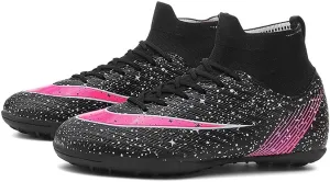 Men's Womens Soccer Shoes Football Cleats High-Tops Lace-Up Non-Slip Spikes Indoor Outdoor Sports Athletic Baseball Lacrosse Sneaker