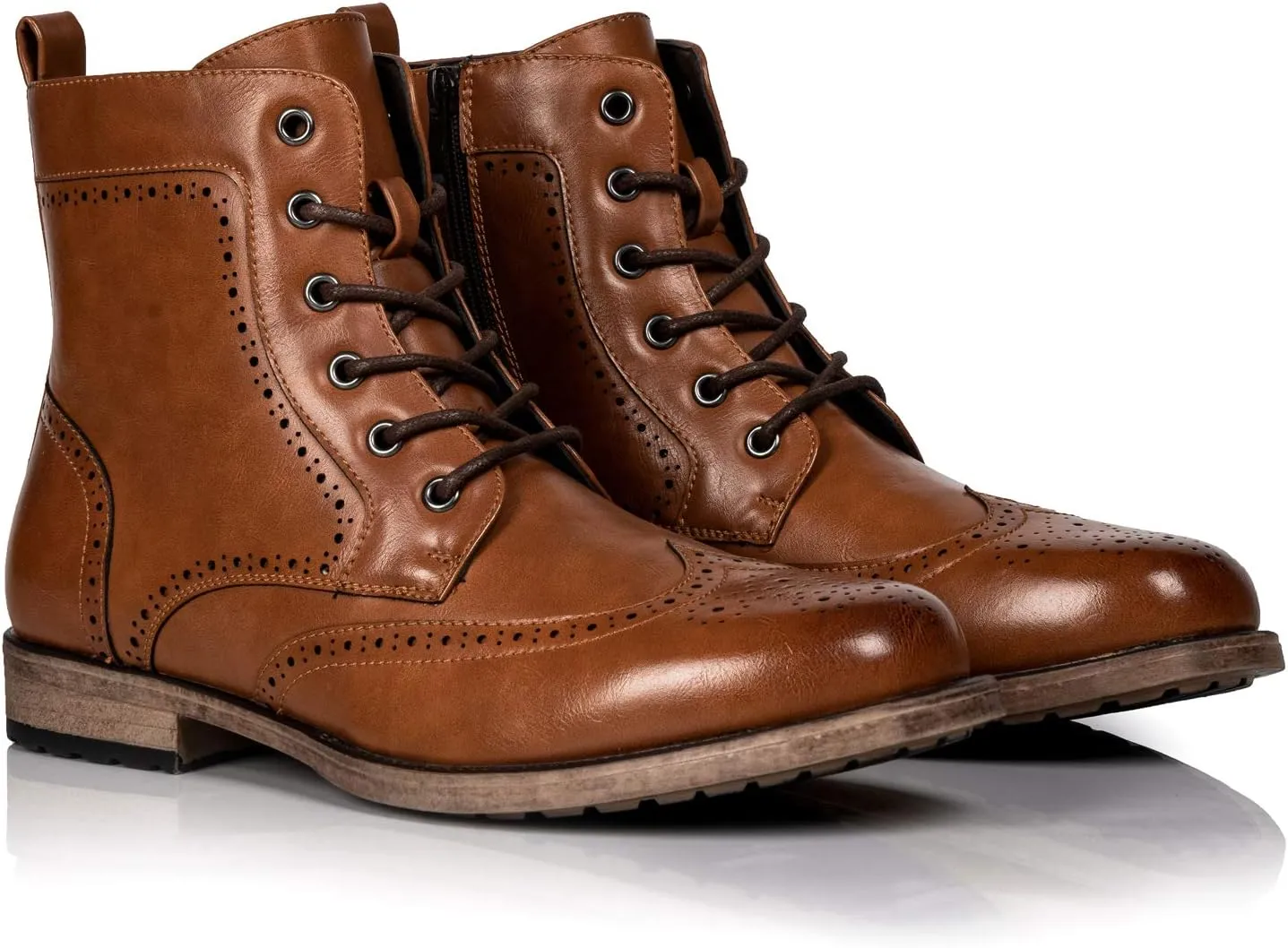 Metrocharm MC309 Men's Lace Up Wing Tip Dress Casual Fashion Oxford Boot