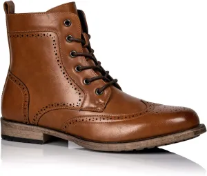 Metrocharm MC309 Men's Lace Up Wing Tip Dress Casual Fashion Oxford Boot