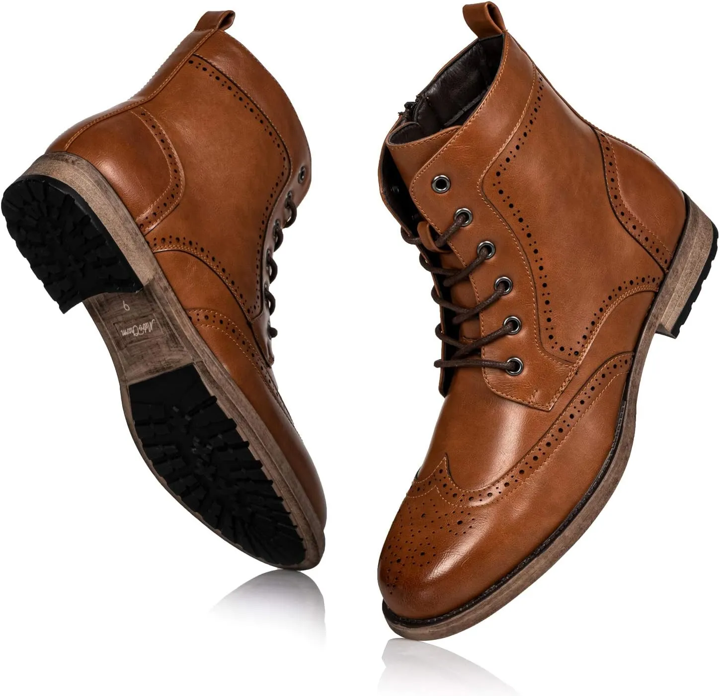 Metrocharm MC309 Men's Lace Up Wing Tip Dress Casual Fashion Oxford Boot