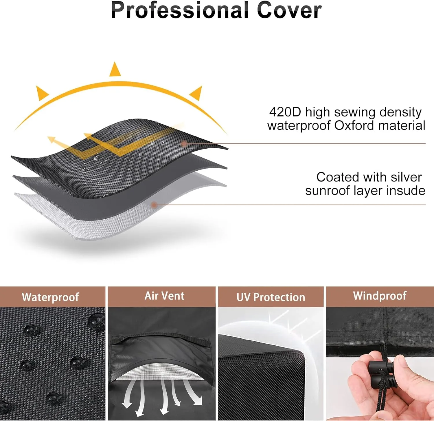 Mrrihand Central Air Conditioner Cover for Outside Units Waterproof Heavy Duty AC Unit for Outdoor Large AC Cover for Winter (24"X24"X30")-Balck