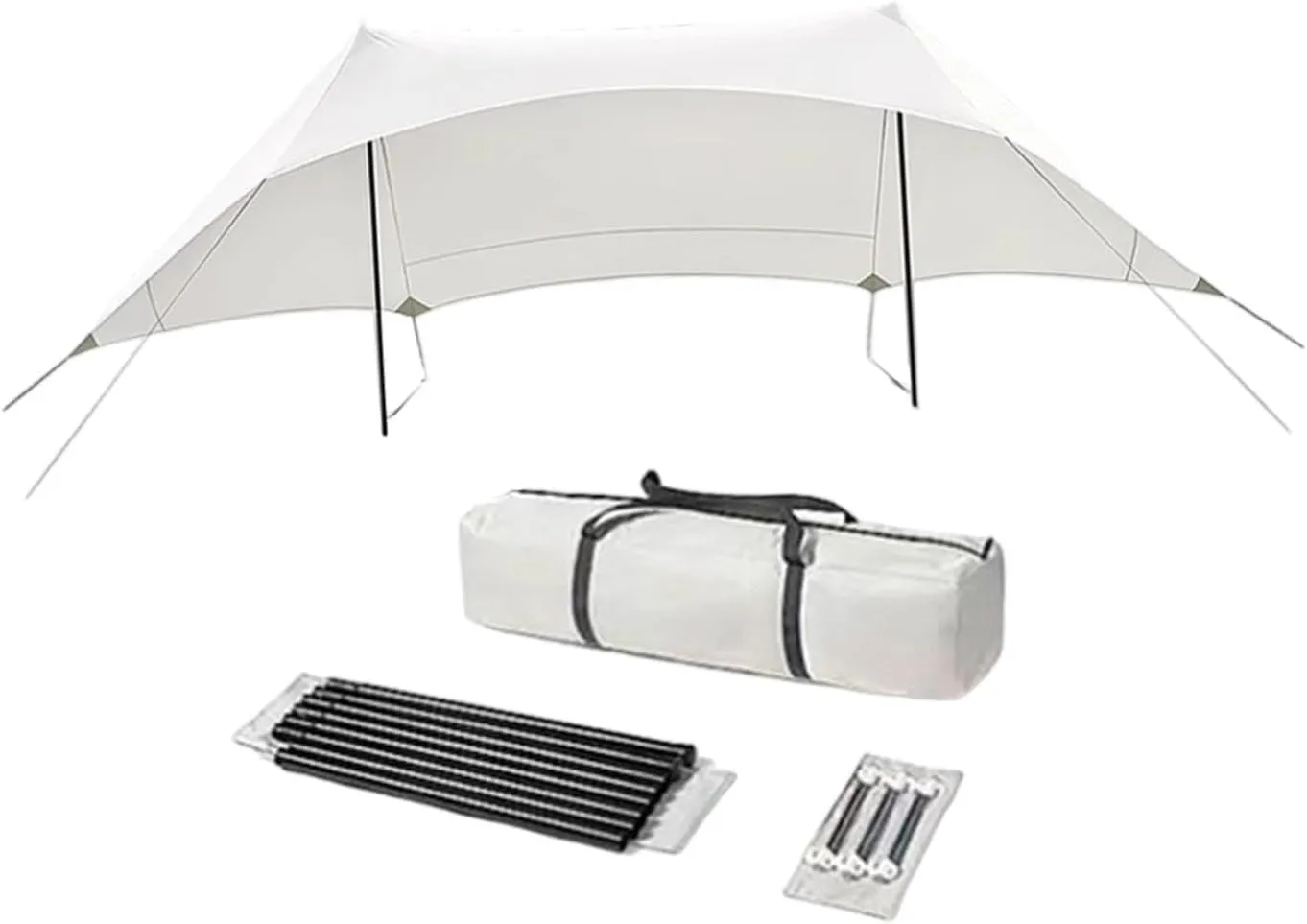 MYCENSE Camping Tarp with Storage Bag Shade Multifunctional Camping Canopy Tent Tarp for Picnic Beach Outdoor Activities Backyard, Height 2.1m