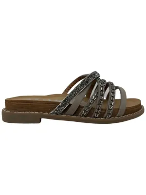 Natalie Grey Slip On Sandal