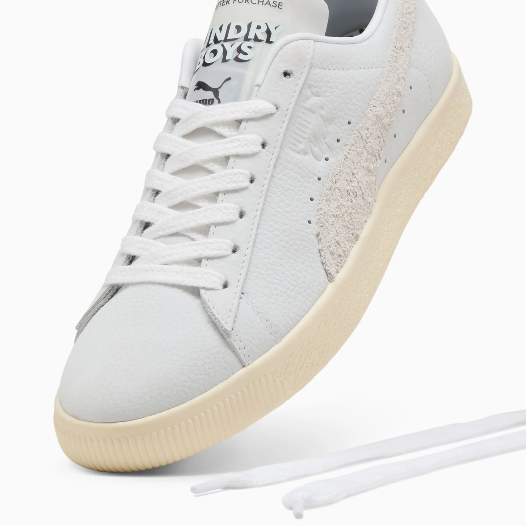 NEW Men's PUMA CLYDE LAUNDRY BOYS II White Frosted Ivory SUEDE Shoes AUTHENTIC IN BOX