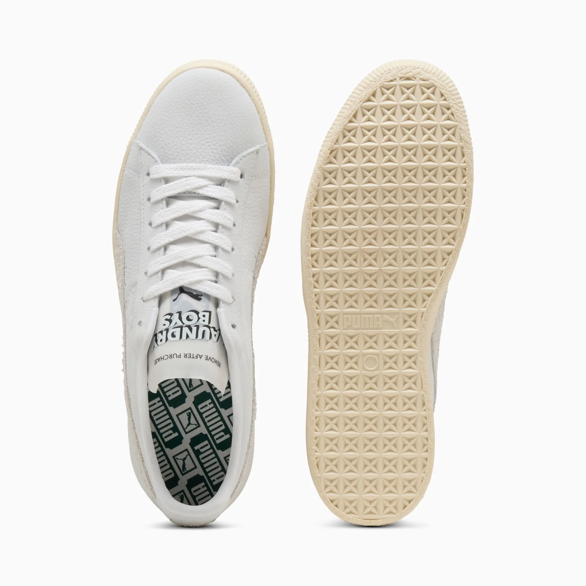 NEW Men's PUMA CLYDE LAUNDRY BOYS II White Frosted Ivory SUEDE Shoes AUTHENTIC IN BOX