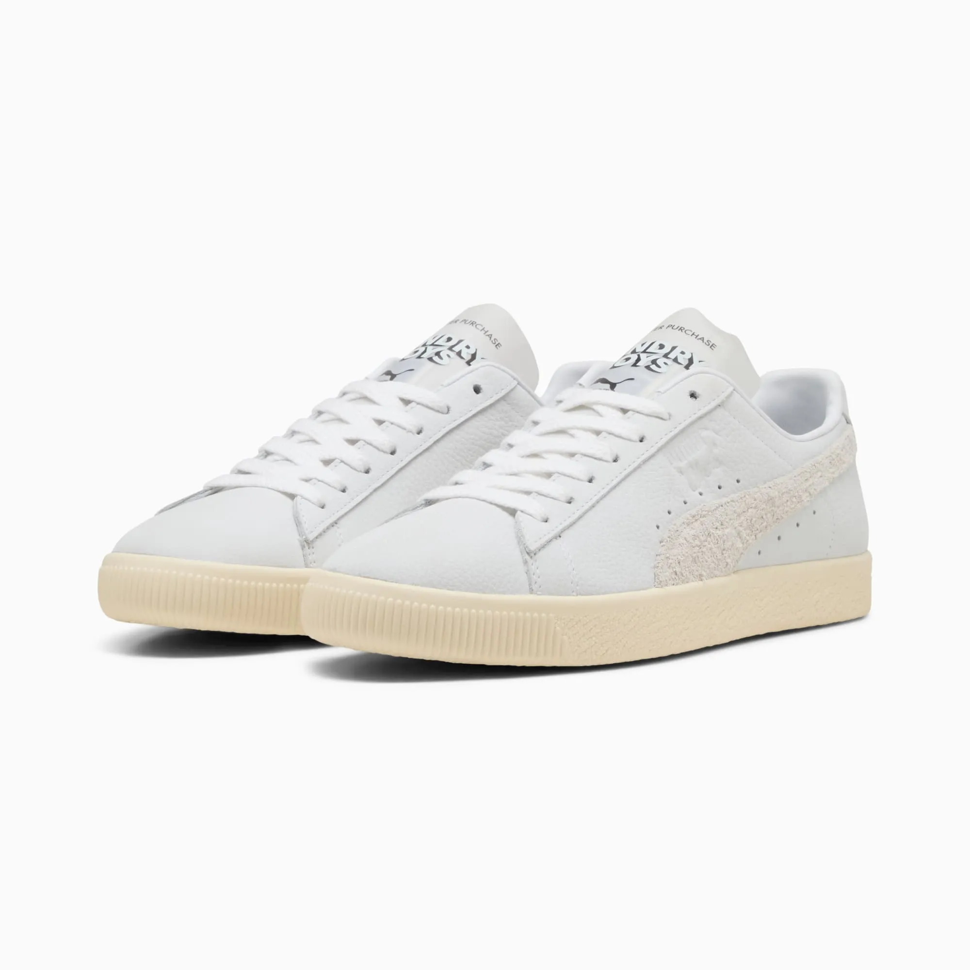 NEW Men's PUMA CLYDE LAUNDRY BOYS II White Frosted Ivory SUEDE Shoes AUTHENTIC IN BOX