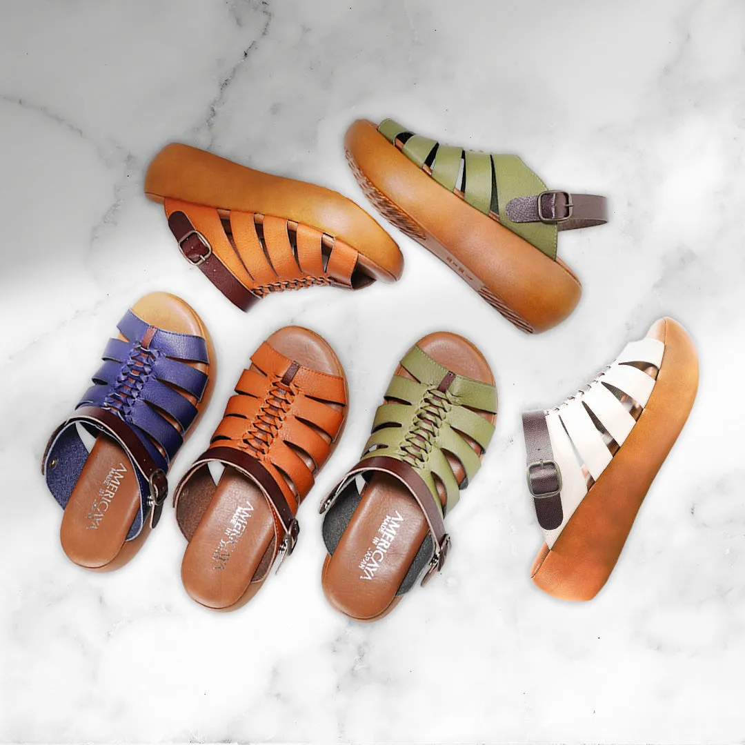 No.8304A Duo-way Strap Wedge Sandal