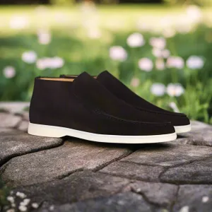 Noel Black Suede Long Loafer
