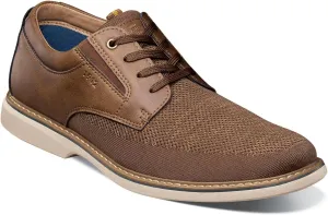 Nunn Bush Men's Otto Plain Toe Knit Oxford Lace Up with Lightweight Sole, 7 Brown
