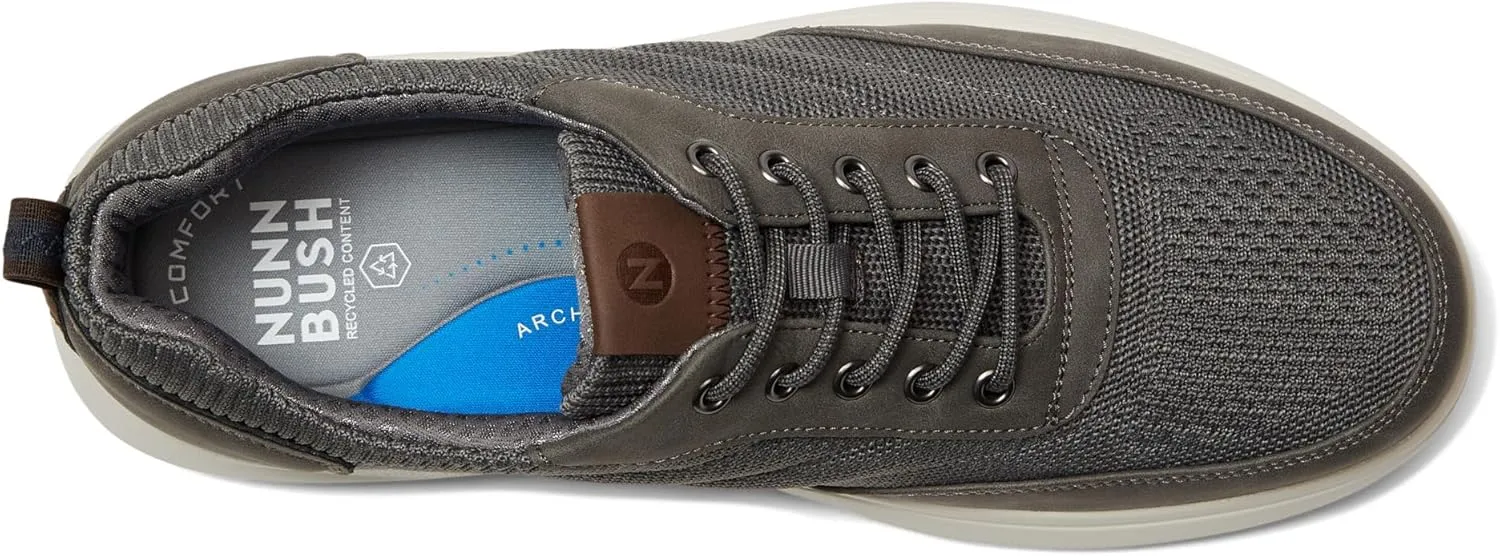 Nunn Bush Men's Ponte Knit Moc Toe Sneakers Hybrid Oxford Casual Lightweight Athletic Style Lace Up