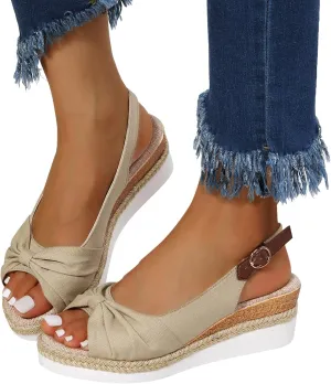 Orthopedic Wedge Sandals Women Summer Dressy Ankle Strap Flat Sandals Casual Strappy Low Wedges Slip on Zipper Beach Sandals