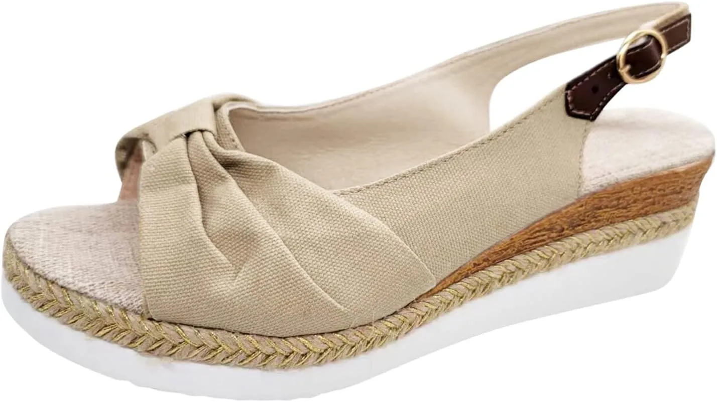 Orthopedic Wedge Sandals Women Summer Dressy Ankle Strap Flat Sandals Casual Strappy Low Wedges Slip on Zipper Beach Sandals