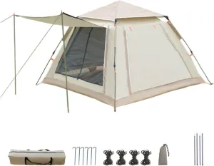 Outdoor Tent Outdoor AutomaticFully Tent 5~8 Person Beach Quick Open Folding Camping Double Rainproof Camping Shelters One Bedroom (Color : 6people) (Color : 6people)