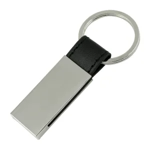 Oxford Black Leather Strip Keyring