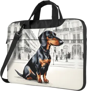 Parisian Dachshund Print Laptop Case and Computer Bag - Versatile Laptop Bag for Men Laptop Shoulder Bag