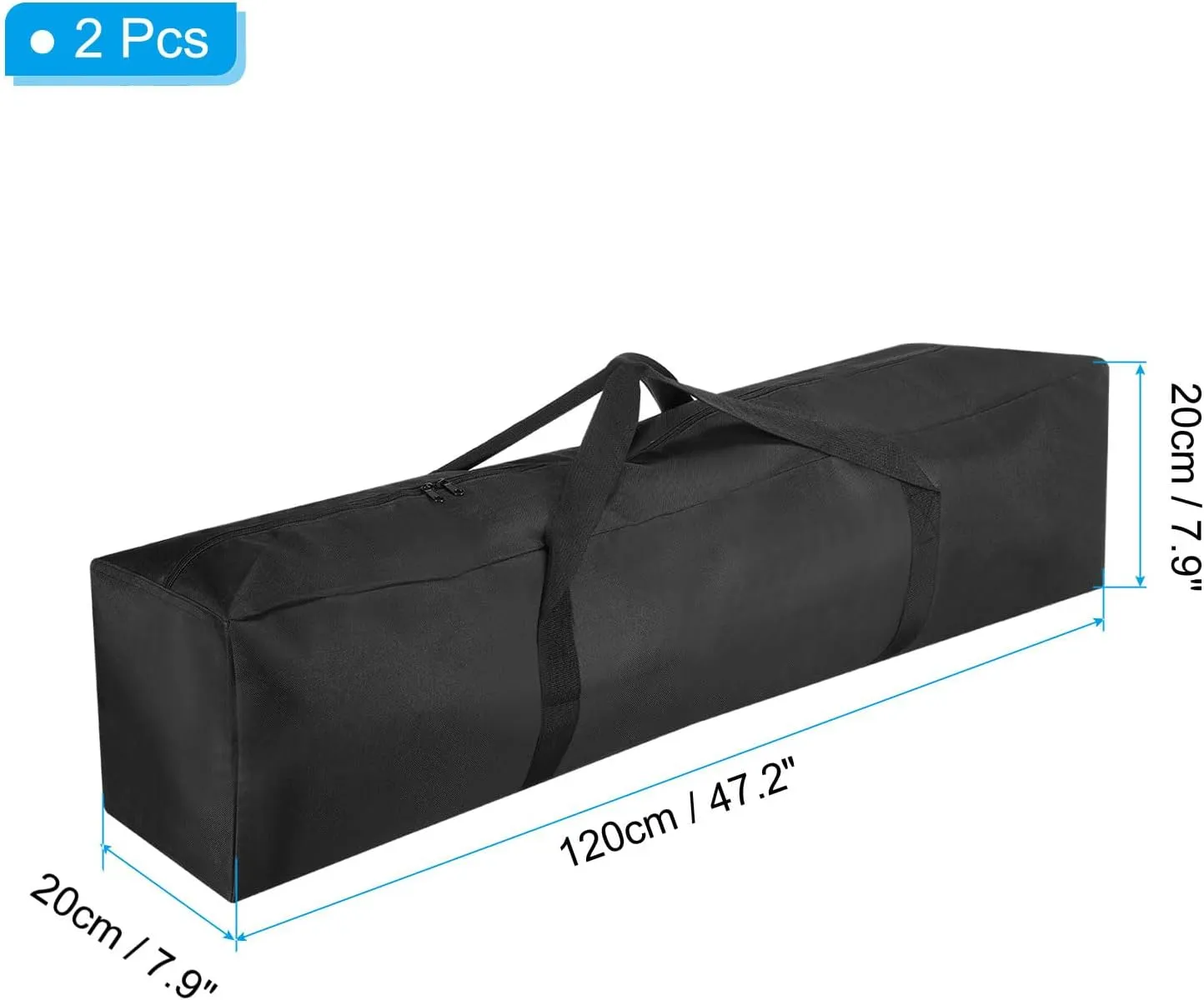 PATIKIL 47 Inch Camp Chair Replacement Bag, 2 Pack Nylon Foldable Carrying Bag Large Zippered Bag with Shoulder Strap for Outdoor Camping, Black