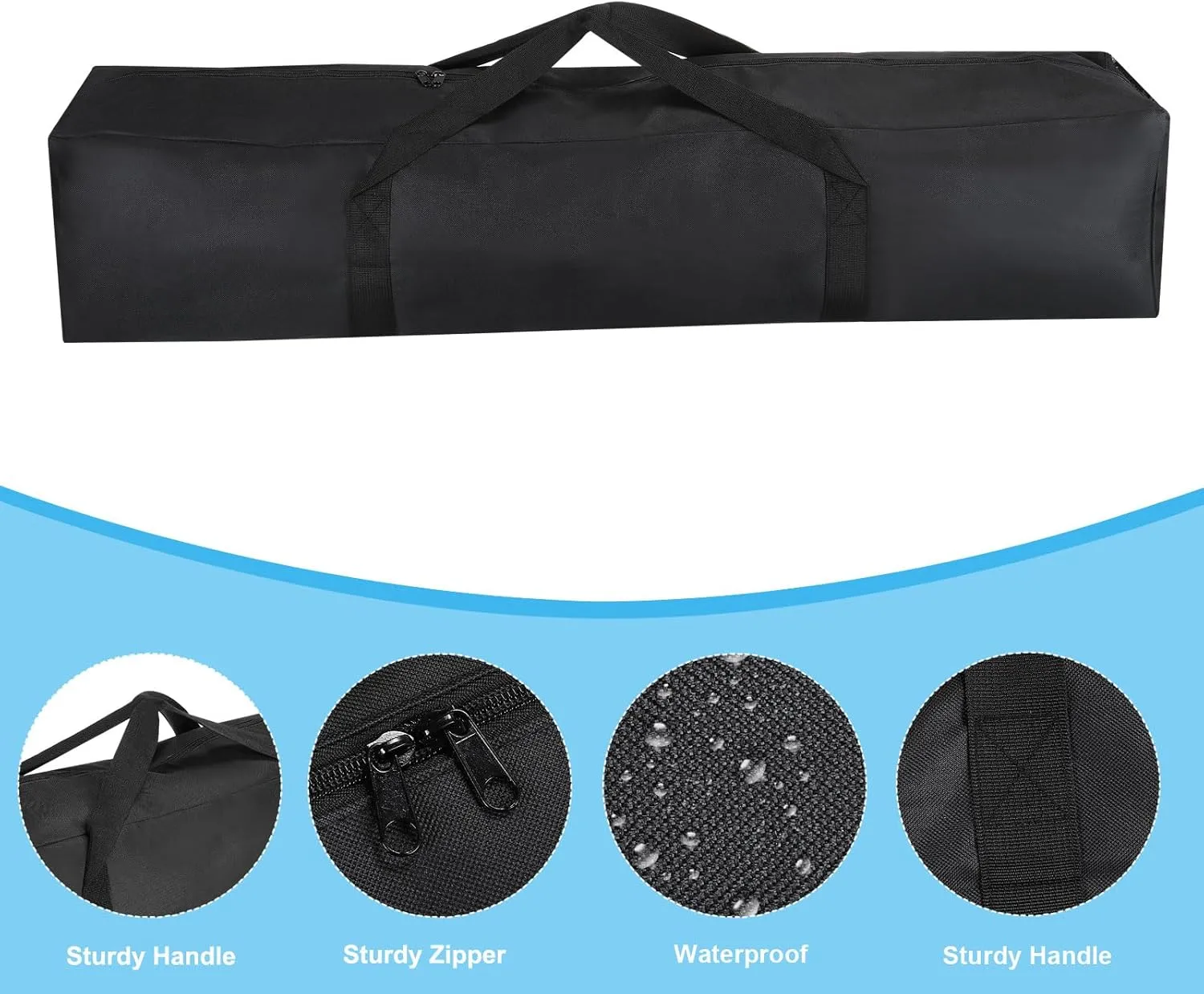 PATIKIL 47 Inch Camp Chair Replacement Bag, 2 Pack Nylon Foldable Carrying Bag Large Zippered Bag with Shoulder Strap for Outdoor Camping, Black