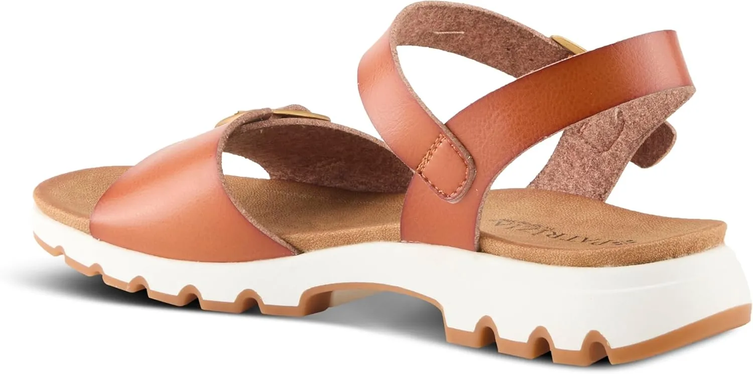 PATRIZIA Women's BUNCH Buckle Sandals - Adjustable Faux Leather Straps, Cushioned Footbed, Sporty White Sole