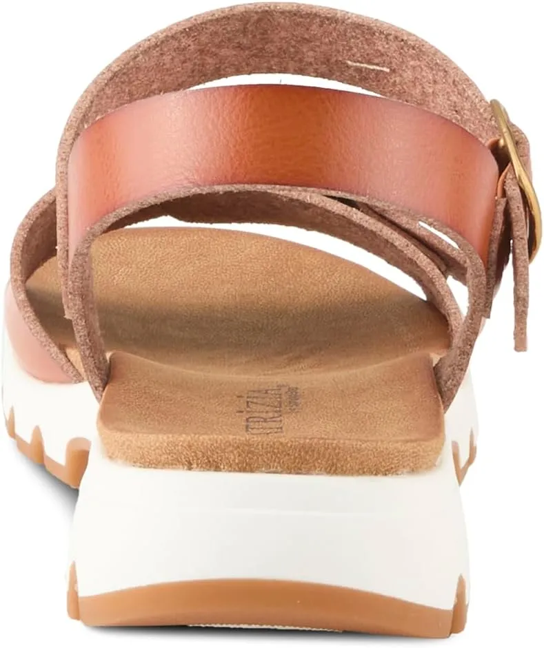 PATRIZIA Women's BUNCH Buckle Sandals - Adjustable Faux Leather Straps, Cushioned Footbed, Sporty White Sole