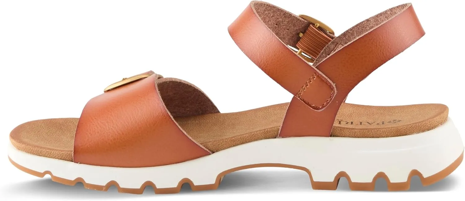 PATRIZIA Women's BUNCH Buckle Sandals - Adjustable Faux Leather Straps, Cushioned Footbed, Sporty White Sole