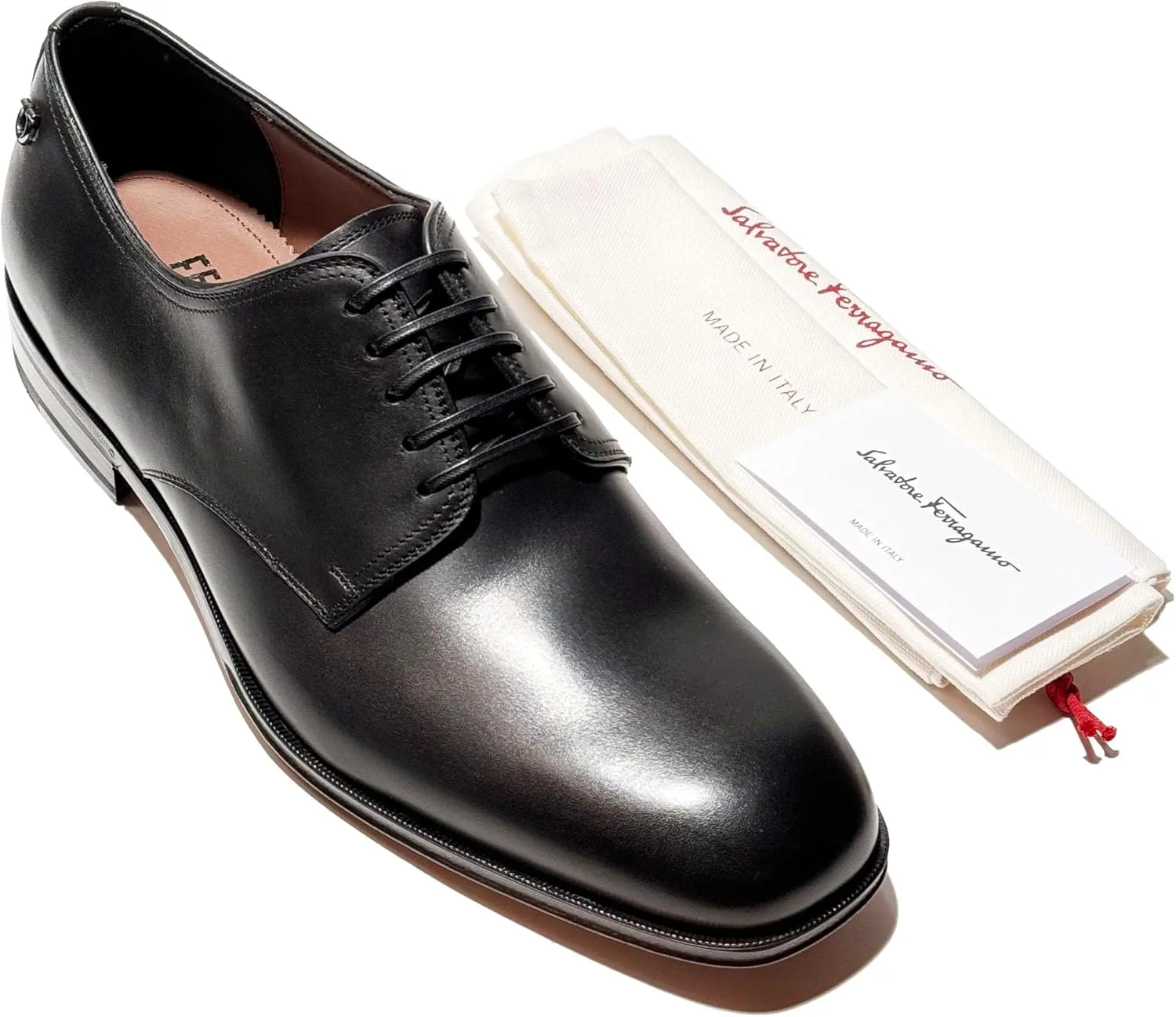PERSHORE Leather Plain Toe Oxford Welted Black Dress Gancini (Salvatore