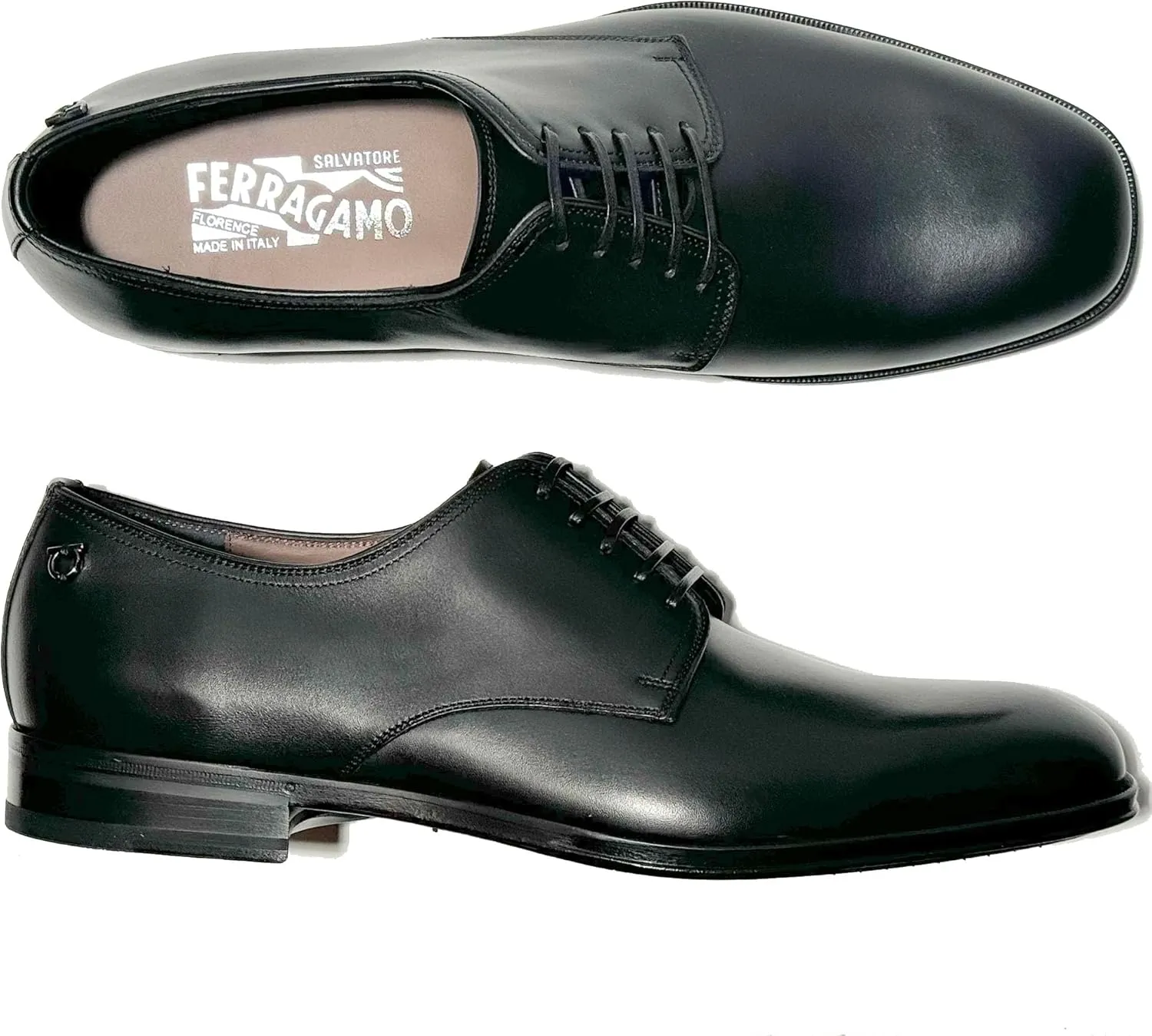 PERSHORE Leather Plain Toe Oxford Welted Black Dress Gancini (Salvatore