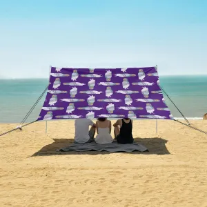 Pigeon Pattern Seamless Beach Canopy Tent Anti-UV & Wind Resistant, Camping Sun Shelter Easy Setup Portable,Outdoor Shade Tents with Sandbags,Sand Shovels,Ground Pegs & Stability Poles