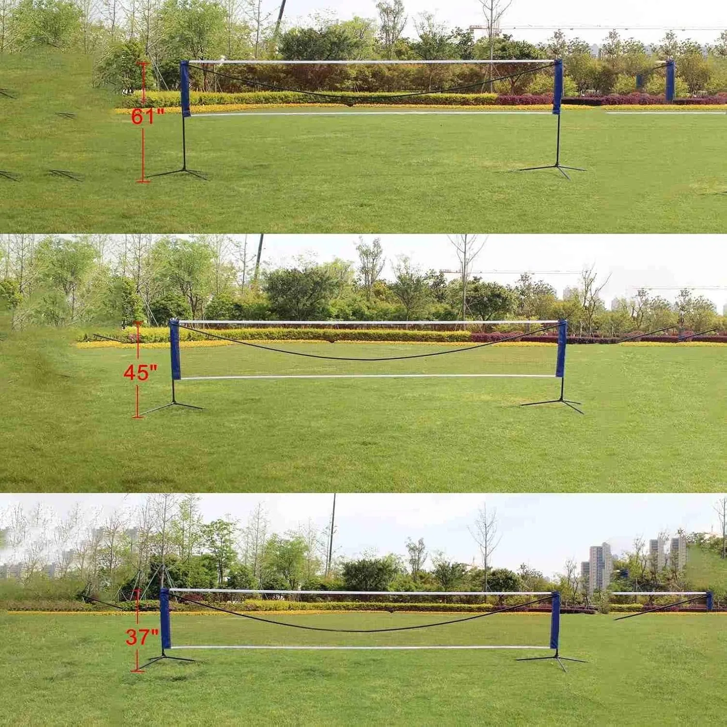 Portable Badminton Net, Height Adjustable Sports Net for Outdoor and Indoor Use, Easy Setup for Badminton, Volleyball, Tennis, with Sturdy Base and Carry Bag