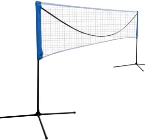 Portable Badminton Net, Height Adjustable Sports Net for Outdoor and Indoor Use, Easy Setup for Badminton, Volleyball, Tennis, with Sturdy Base and Carry Bag