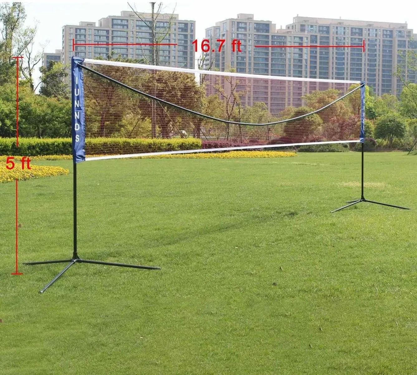 Portable Badminton Net, Height Adjustable Sports Net for Outdoor and Indoor Use, Easy Setup for Badminton, Volleyball, Tennis, with Sturdy Base and Carry Bag