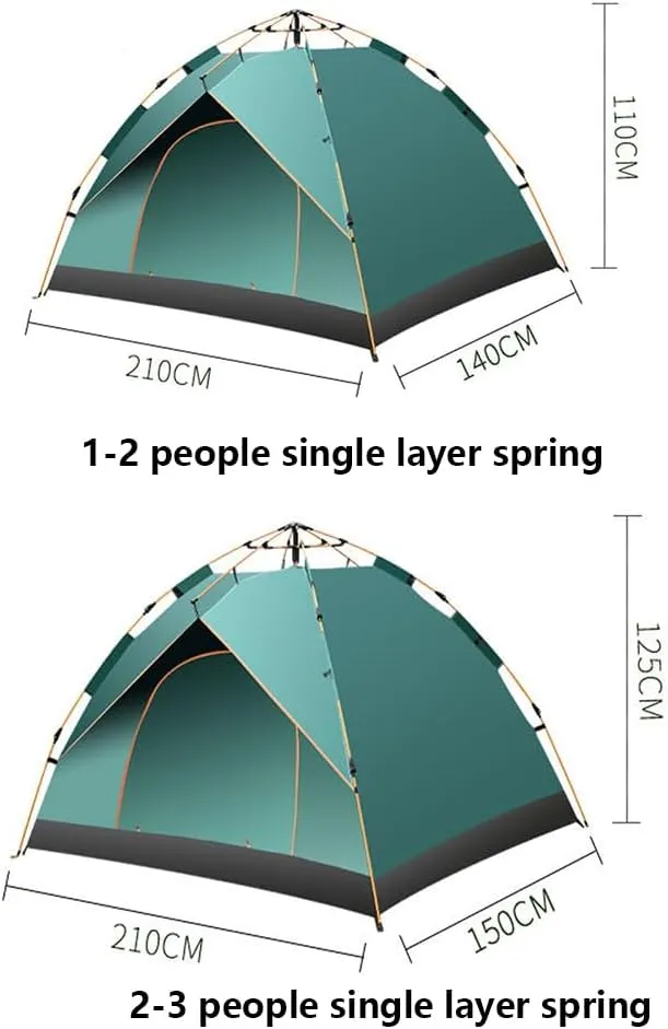 Portable Camping Tent 2-3 Person Outdoor Tents Easy to Pitch, Windproof Waterproof Dome Tent Instant Automatic Pop Up Tent Perfect Beach Outdoor Hiking Hunting Fishing