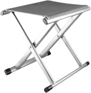 Portable Folding Stool Foot Rest Stool Outdoor Metal Frame Camping Stool Compact Foldable Stool for Backpacking Picnic Travel, M
