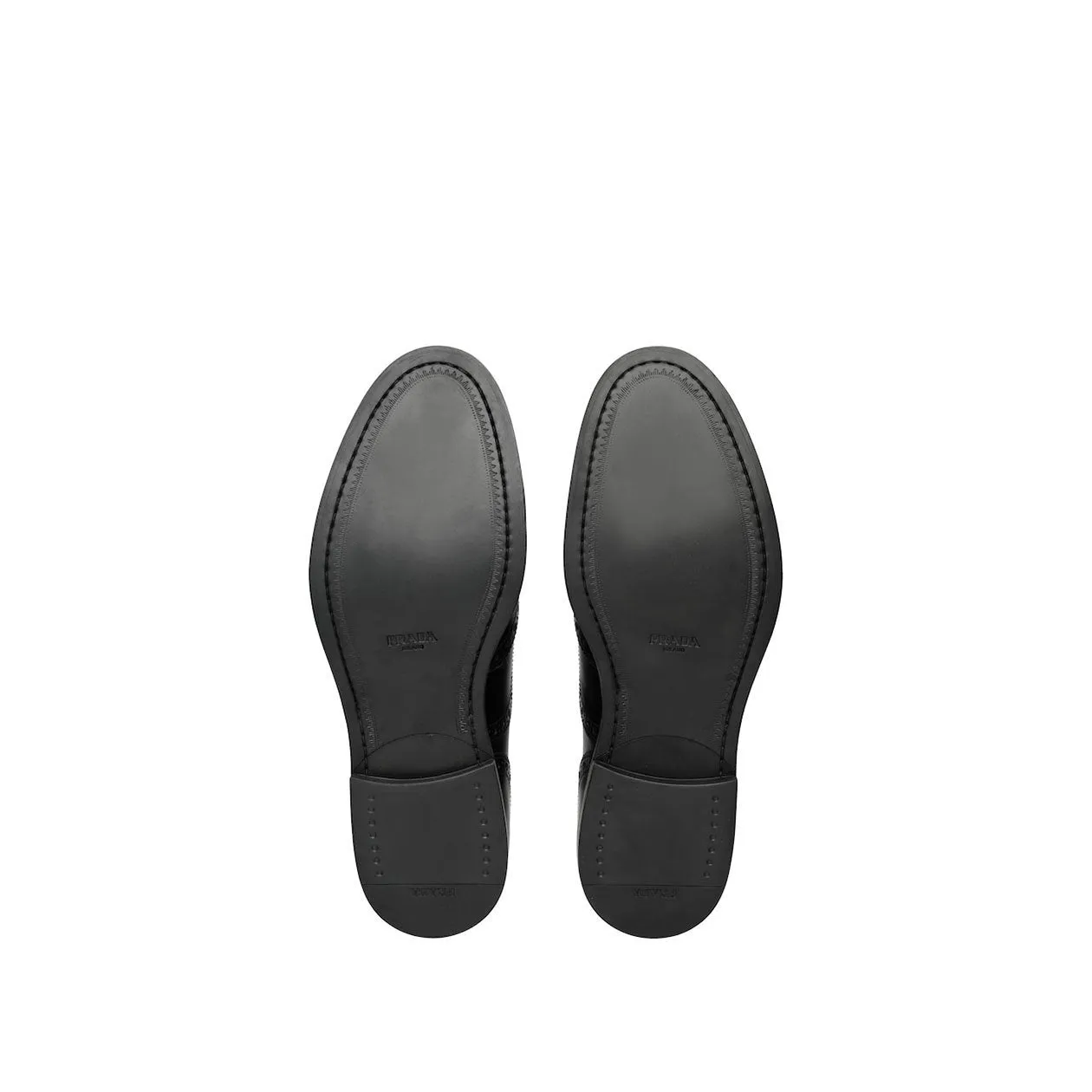 Prada 2EC134-ZJY Men's Shoes Black Polished Calf-Skin Leather Derby (PRM1011)