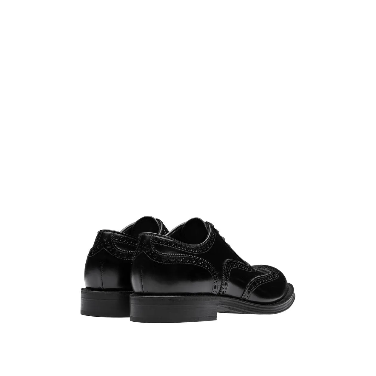 Prada 2EC134-ZJY Men's Shoes Black Polished Calf-Skin Leather Derby (PRM1011)