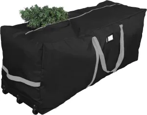 Primode Christmas Tree Storage Bag, Fits Up to 9 foot Tall Xmas Holiday Trees 28" X 16" X 60" Extra Large Heavy Duty Xmas Box Container with Wheels (Black)