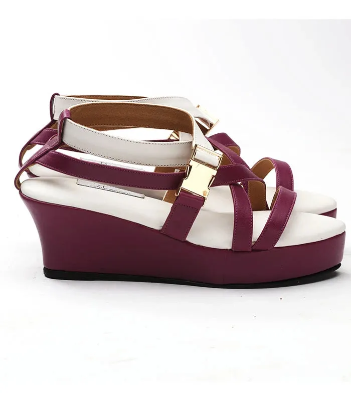 Purple Wine Cushioned Wedge Heels
