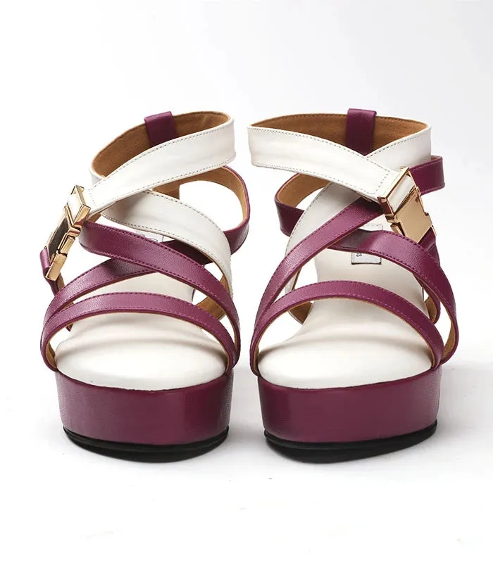 Purple Wine Cushioned Wedge Heels