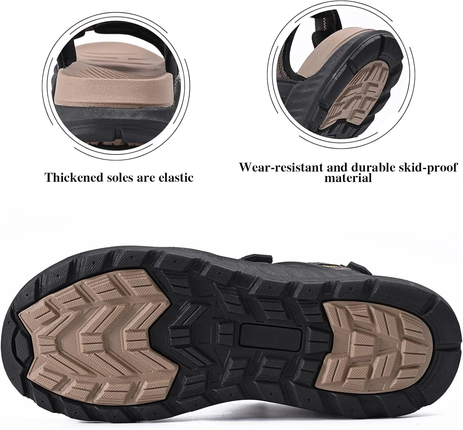 Queday Mens Hiking Sandals With Arch Support Sport Recovery Athletic Walking Sandals For Man Outdoor Summer Casual Thick Cushion Beach Water Fisherman Sandal