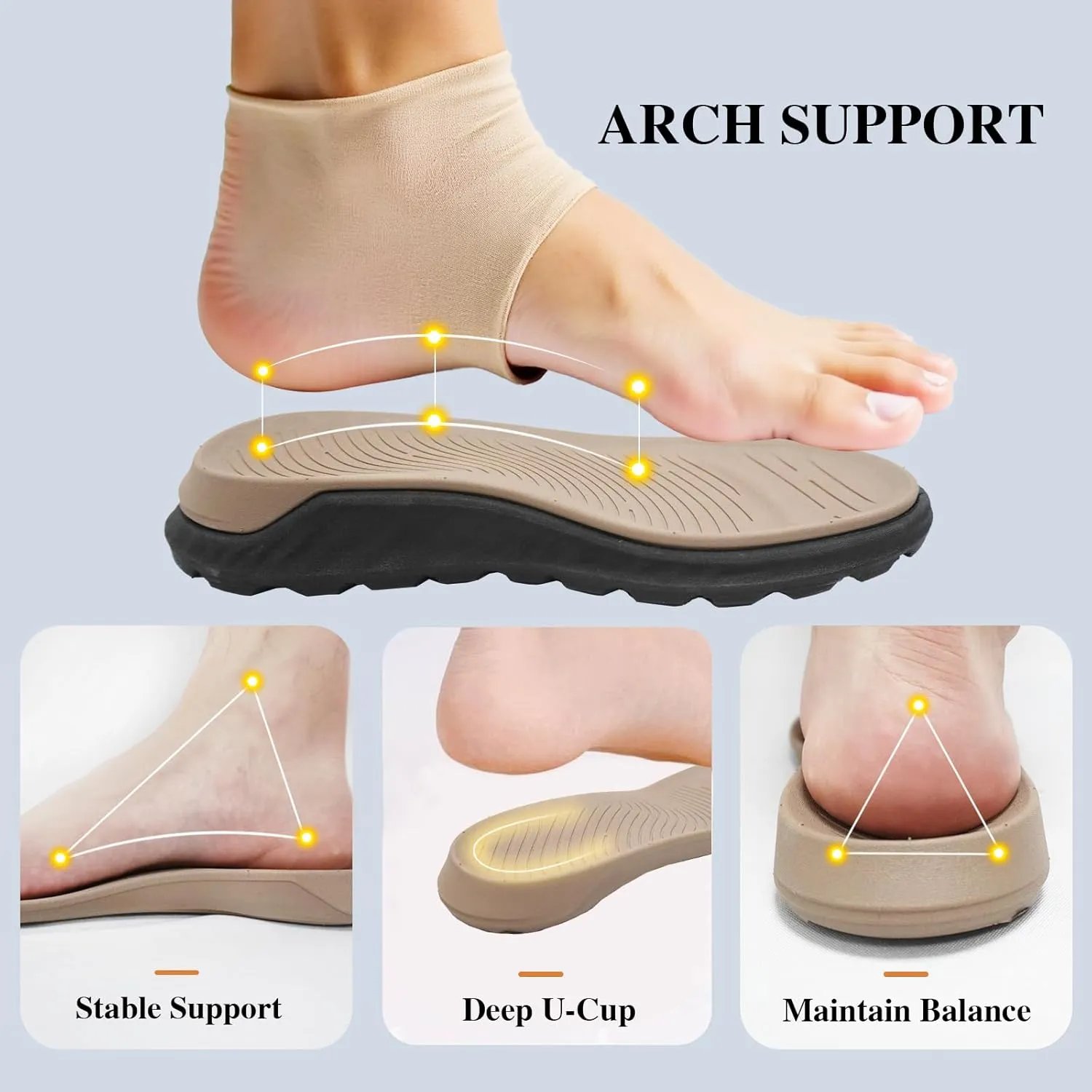 Queday Mens Hiking Sandals With Arch Support Sport Recovery Athletic Walking Sandals For Man Outdoor Summer Casual Thick Cushion Beach Water Fisherman Sandal