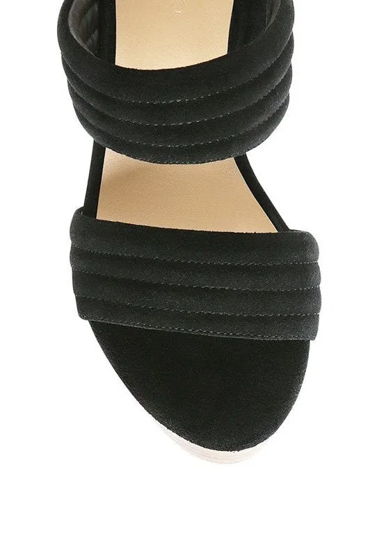 RAG&CO MILLE FEUX SUEDE SLIP-ON BLOCK HEELEDSANDAL