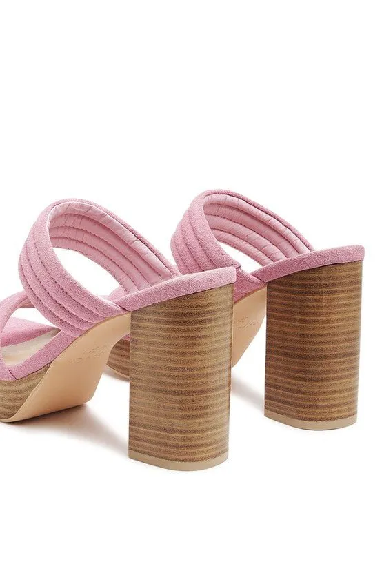 RAG&CO MILLE FEUX SUEDE SLIP-ON BLOCK HEELEDSANDAL