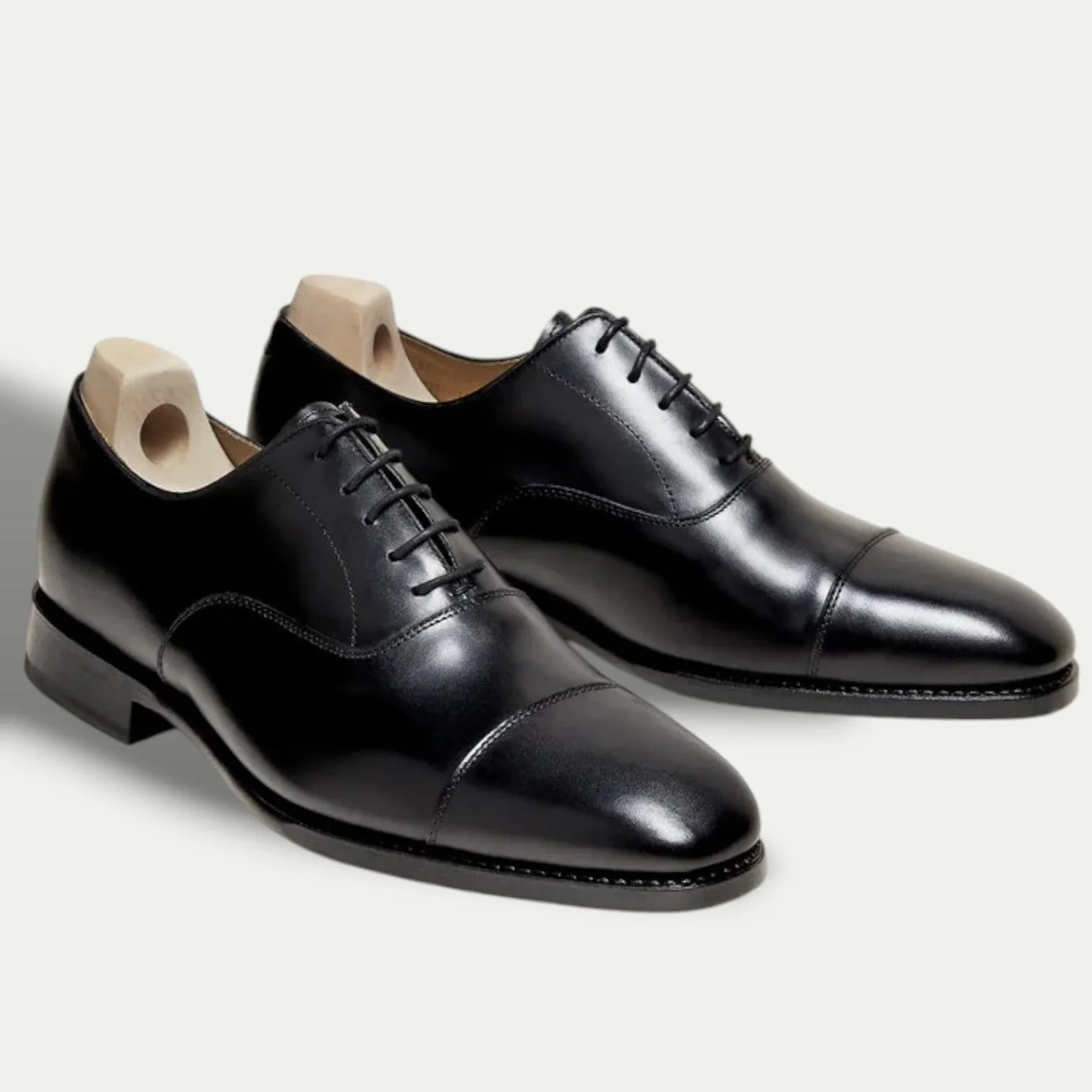 Randimo | Mens Black Calf Leather Derby Boots