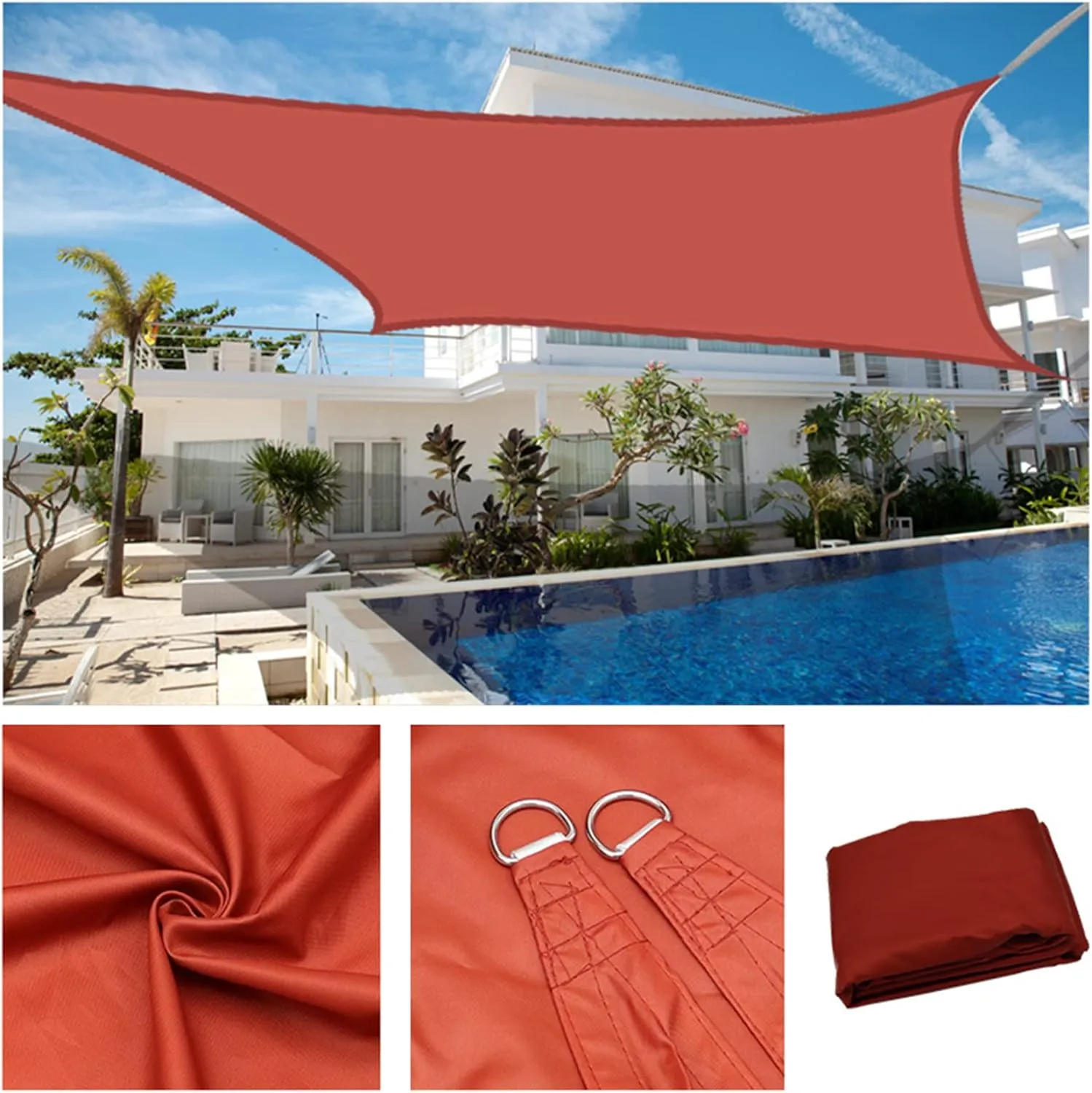 Rectangle Sun Shade Sails for Patios, Waterproof Awning Shelter, Patio Sunshade Cover Canopy for Garden Backyard Lawn Outdoor Activities (O 2x5m/6.6x16.4ft)